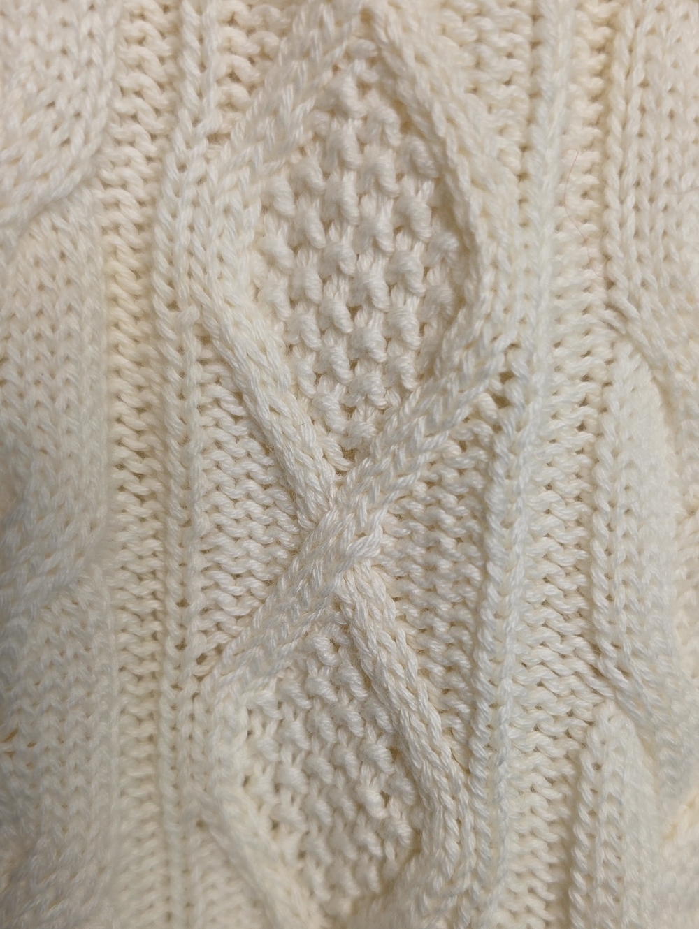 Lands' End Women's Cream Cable Knit Sweater with Pink Heart XL / 18 Drifter - Picture 5 of 6